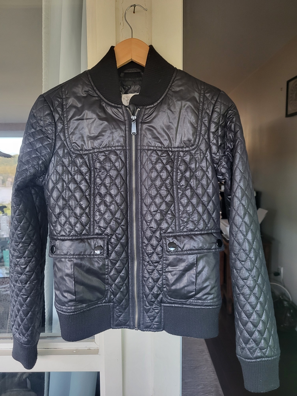 RD Style Small Quilted Black Women’s Bomber Jacket